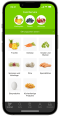 User Interface der Food Service Test App auf einem iPhone